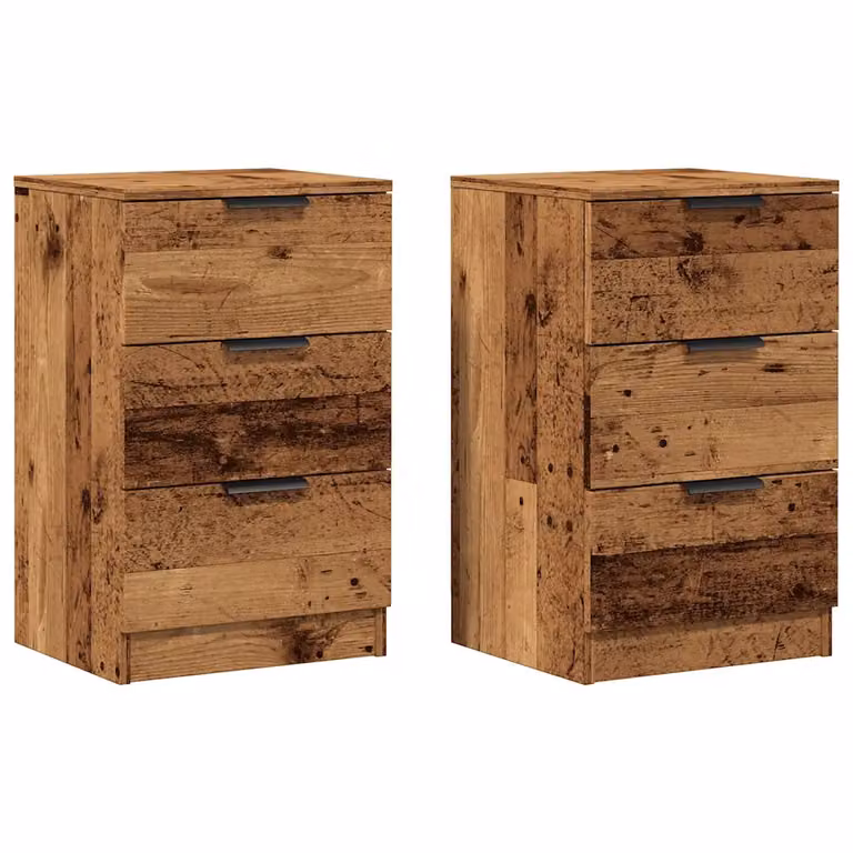 Set de 2 mesitas de noche vidaXL de madera y metal en color marrón para dormitorio An/P/Al: 40 x 36 x 65 cm