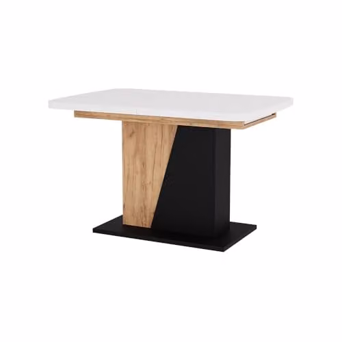 Mesa de comedor extensible Vicco Fenaro en blanco y roble dorado
