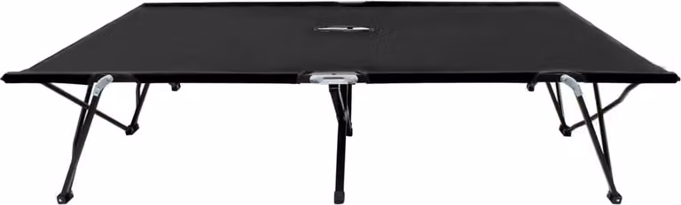 Tumbona doble plegable Syfax en acero negro con tejido textilene resistente a los rayos UV