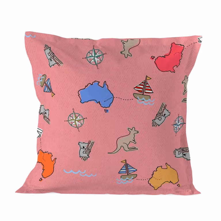 Funda de almohada Happyfriday de algodón multicolor con diseño de animales, reversible y transpirable, An/P/Al: 60 x 60 x 1 cm