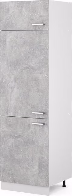 Armario Vicco para frigorífico empotrado R-Line en color gris y blanco con puertas batientes para cocina