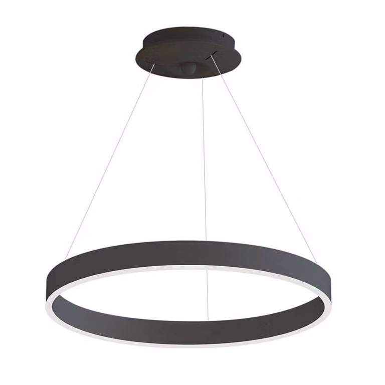 Lámpara colgante LED Ringend de LEDBOX en color negro, regulable y con luz blanco neutro, Diámetro: 60 cm