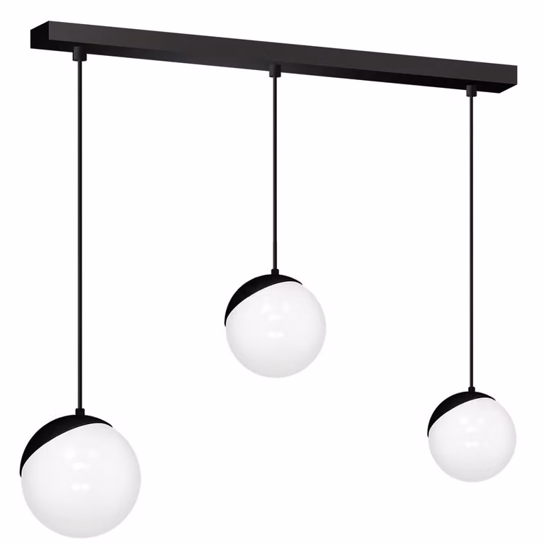 Lámpara colgante Milagro SFERA MLP7237 de cristal y madera en blanco, negro o madera