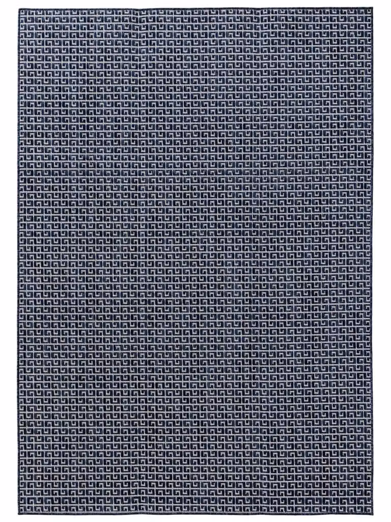 Alfombra Benuta para exterior e interior con diseño geométrico moderno en color azul, An x P: 300 x 400 cm