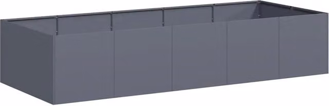 Macetero moderno para exteriores HELLOSHOP26 color gris antracita con soporte interno de acero, An/P/Al: 200 x 80 x 40 cm