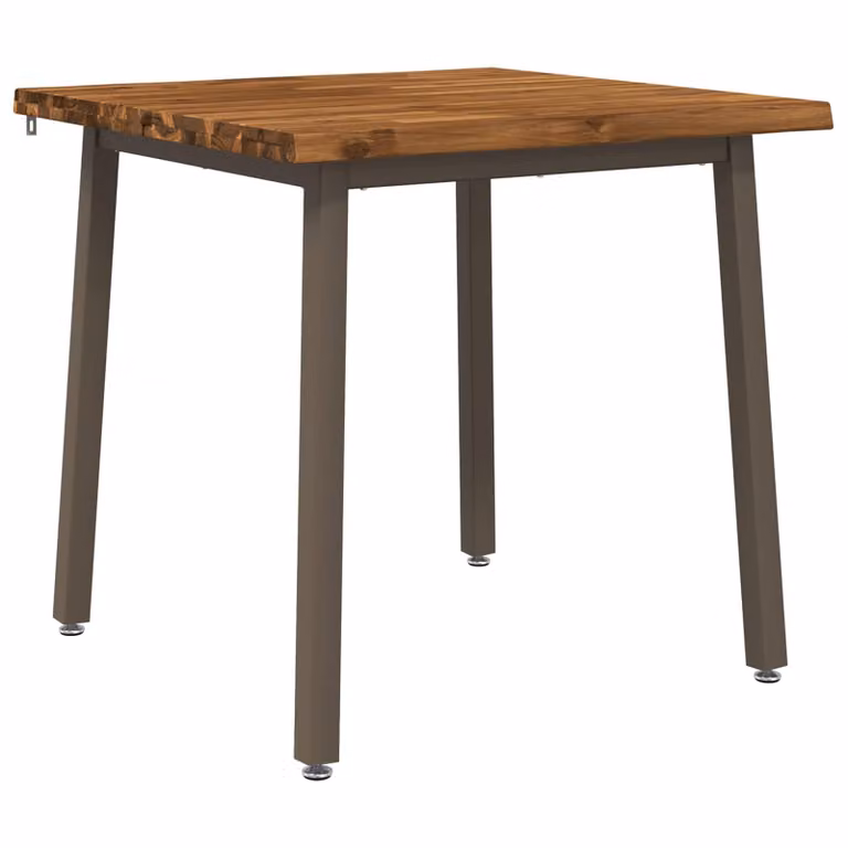 Mesa rectangular moderna de madera de acacia sólida vidaXL en colores natural y marrón An/P/Al: 60 x 55 x 75 cm