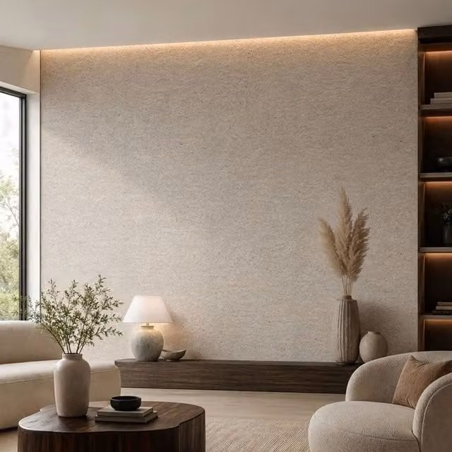 Juego de 2 paneles de pared SPC Home Deluxe EDA con acabado de piedra en color marrón claro mate, An/Al: 120 x 240 cm