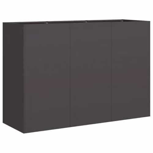 Jardinera de diseño moderno Helloshop26 en acero color negro, An/P/Al: 120 x 40 x 80 cm