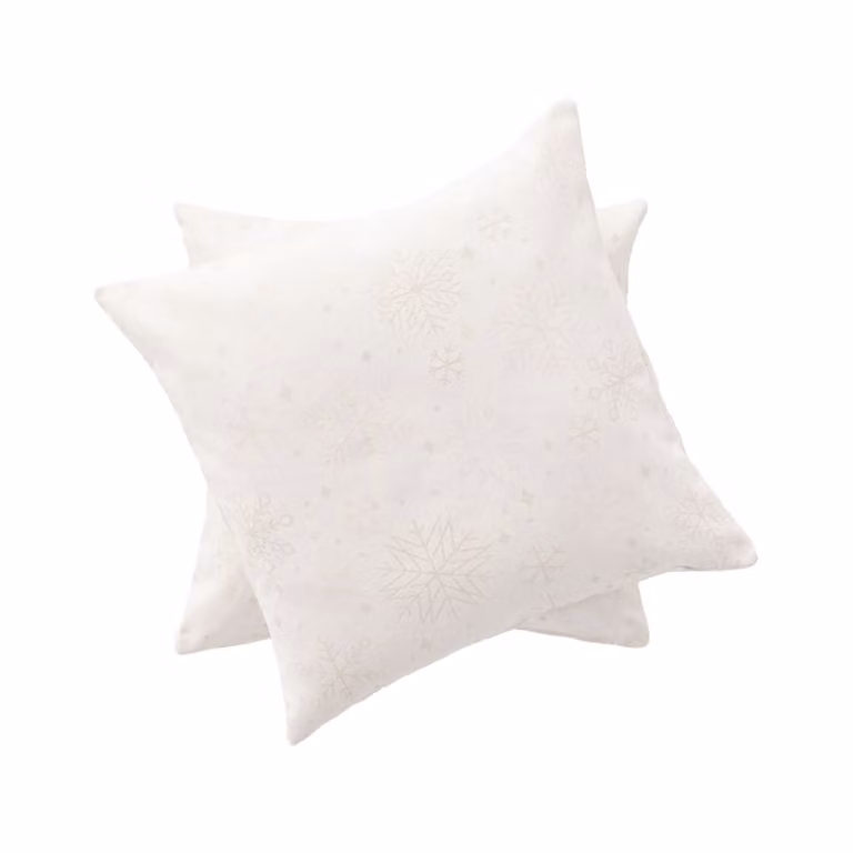 Lote de 2 fundas de cojín Gamusi de Navidad con diseño de estrellas en jacquard de algodón, color blanco y oro, 45 x 45 cm