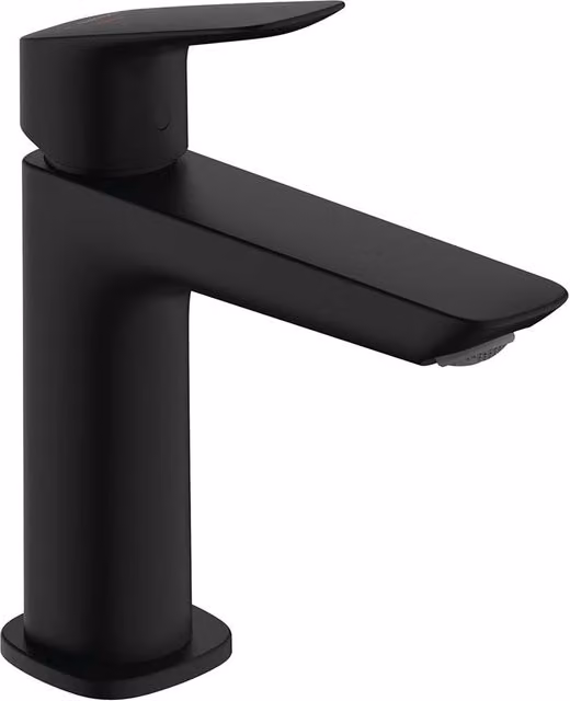 Grifo monomando para lavabo Hansgrohe Logis Fine 110 con tecnología CoolStart y EcoSmart en negro mate