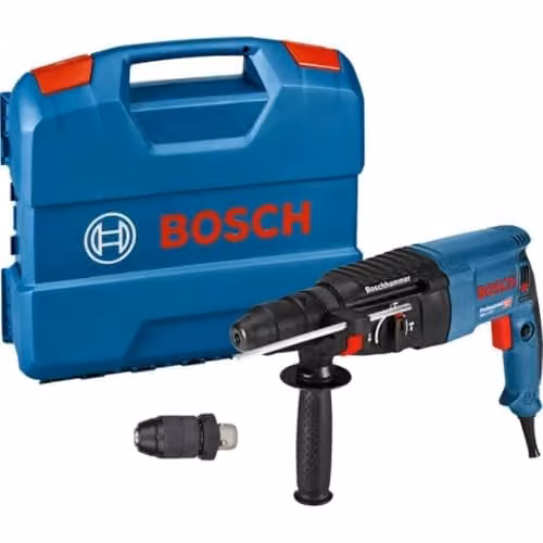Martillo perforador Bosch GBH 2-26 DFR profesional de 800 W con sistema SDS Plus y maletín en color azul y negro