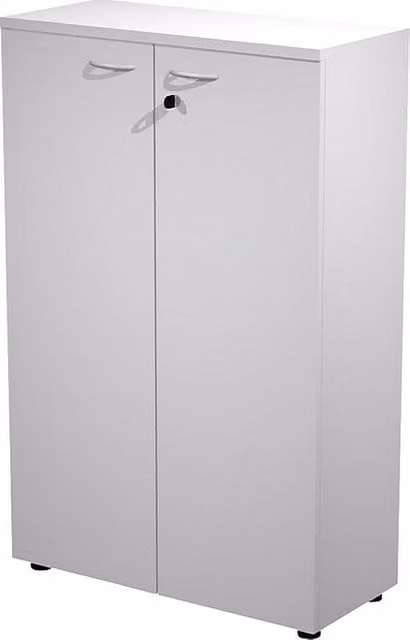 Armario de oficina ArtExport con 2 puertas batientes en color blanco mate, An/P/Al: 80 x 35 x 120 cm