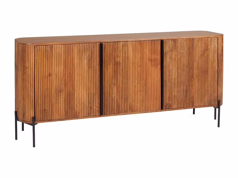 Aparador Balimela de Vente-Unique en madera de mango y metal, color marrón y negro, An/P/Al: 186 x 40,1 x 80 cm