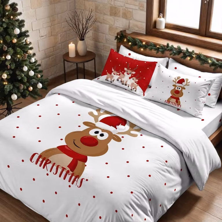 Funda nórdica de Navidad Decolores Home multicolor en poliéster, An/P/Al: 220 x 220 cm