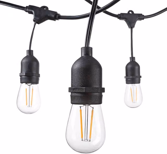 Guirnalda LED Slamp de 15 m con protección IP65 para 15 bombillas E27 colgantes