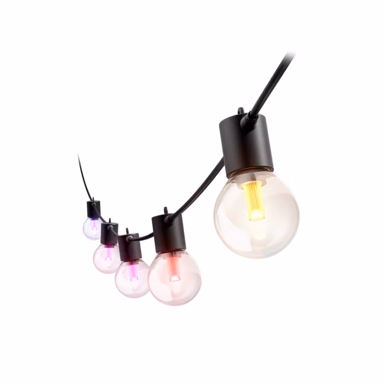 Guirnalda de luces LED Philips Hue Festavia White & Color Ambiance para exterior con 20 bombillas globo de 14 m y Bluetooth