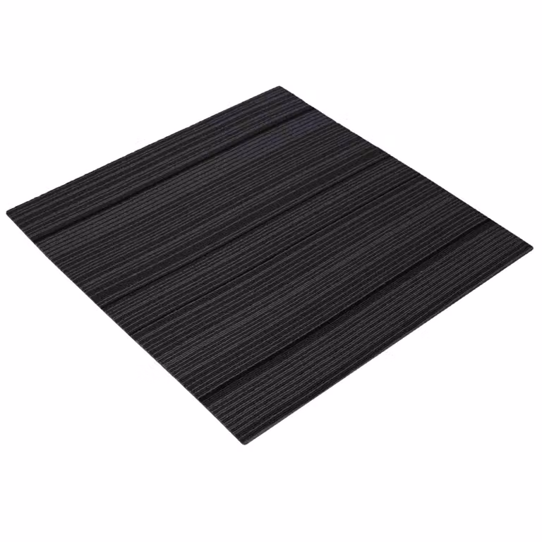 Set de 4 azulejos de alfombra vidaXL con diseño de rayas moderno en gris y negro, de polipropileno, An/P: 50 x 50 cm