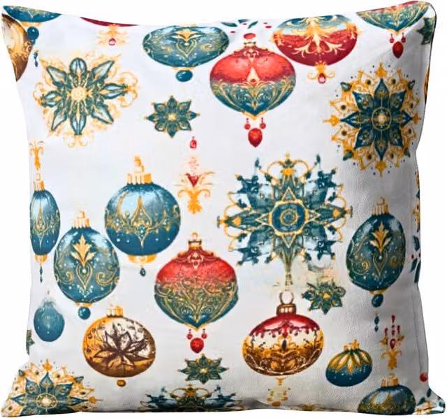 Funda de almohada decorativa navideña Doratex de algodón multicolor con cierre de cremallera, 40 x 40 cm
