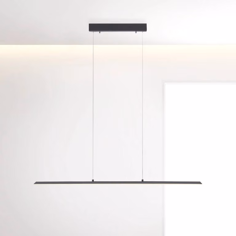Lámpara colgante LED PURE Lite atenuable en aluminio y plástico para salón o comedor, color negro