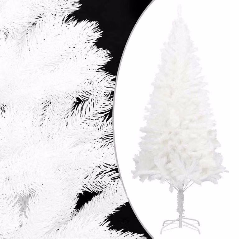 Árbol de Navidad artificial vidaXL con hojas realistas en color blanco, Altura: 240 cm