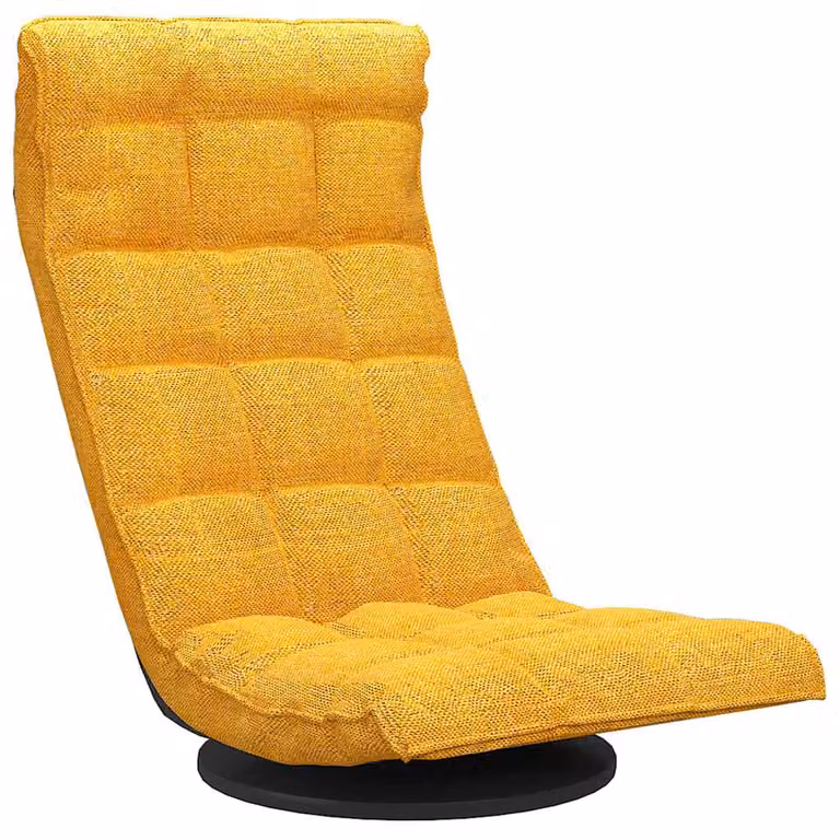 Silla de suelo giratoria 360 grados vidaXL en tela color amarillo mostaza con estructura de metal y plástico