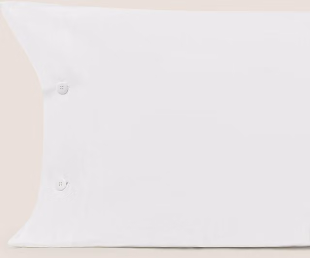 Funda de almohada de satén mako de 300 hilos Textura Interiors color blanco An/P/Al: 110 x 45 cm