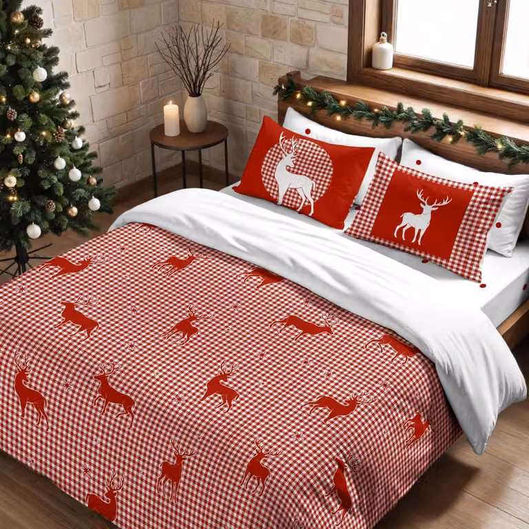 Funda nórdica de Navidad Decolores Home multicolor en poliéster, An/P: 155 x 220 cm