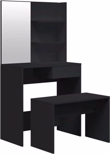 Juego de tocador moderno vidaXL color negro An/P/Al: 74,5 x 40 x 141 cm
