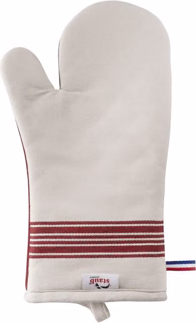 Set de 2 guantes de horno Staub French Line de algodón en color rojo y blanco para adultos