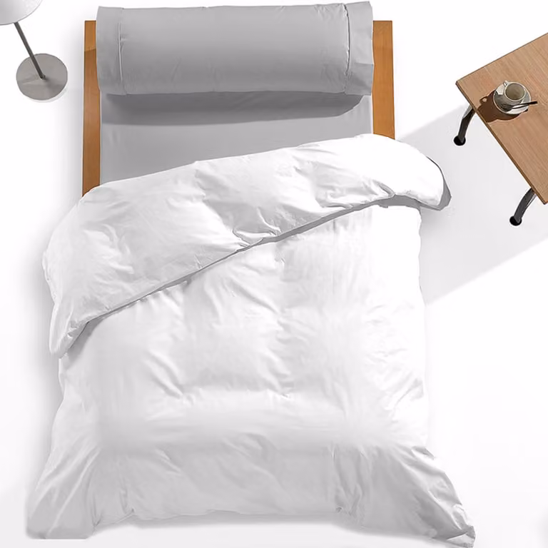 Funda nórdica reversible blanca de MEVAK LIVING para cama de 135 cm, composición de algodón y poliéster con diseño minimalista