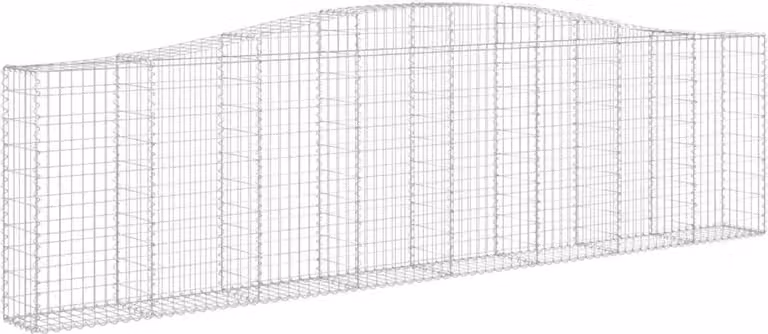 Cesta gavión Syfax en forma de arco de hierro galvanizado color plata, An/P/Al: 400 x 30 x 100/120 cm