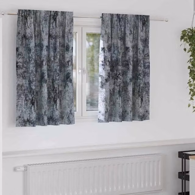 Set de 2 cortinas de terciopelo vidaXL en gris plata con ojetes, opacas y térmicas, An/Al: 140 x 140 cm