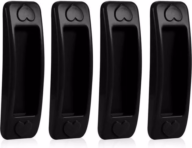 Set de 4 mangos auxiliares autoadhesivos LIIYIELA en plástico negro mate
