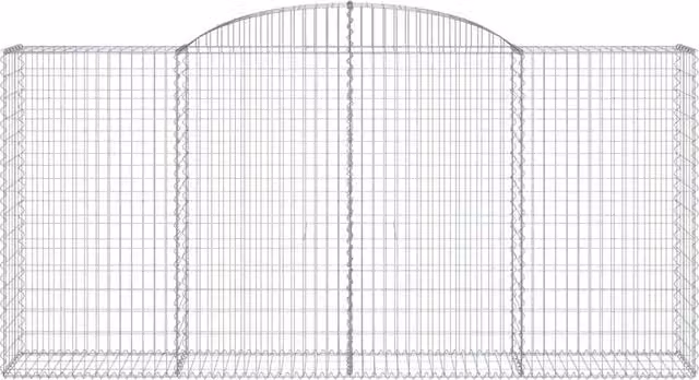 Cesta gaviones en forma de arco SYFAX de hierro galvanizado color plata An/P/Al: 300 x 50 x 140/160 cm