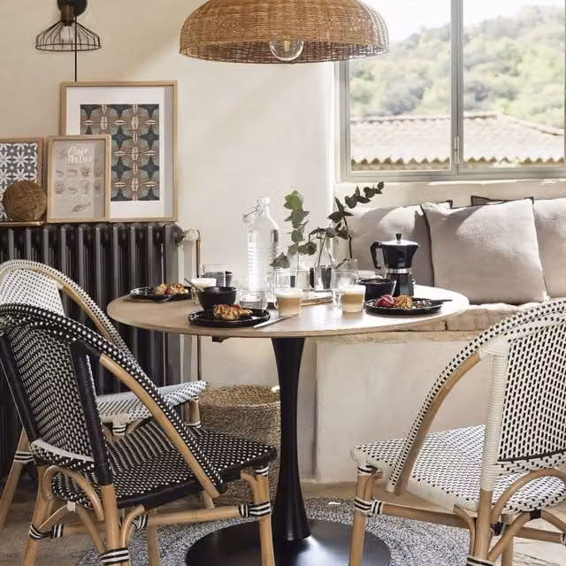 Mesa de comedor redonda Atmosphera Elias en roble con acabado mate