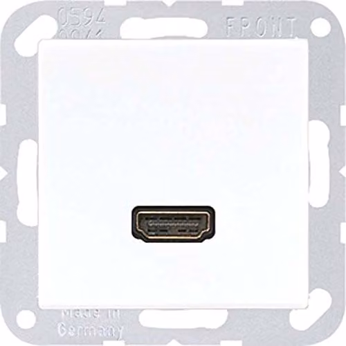 Placa HDMI Jung color blanco marfil para la serie AS500