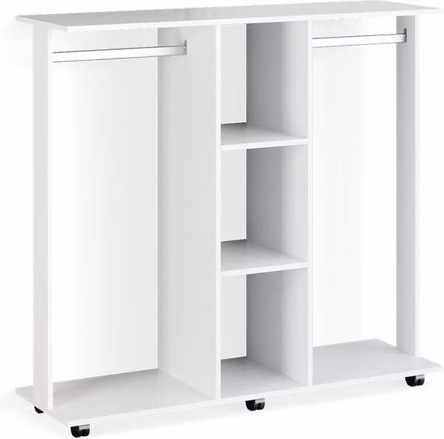 Armario de ropa Robbie de Vicco en color blanco con estilo escandinavo, An/P/Al: 130 x 40 x 120 cm