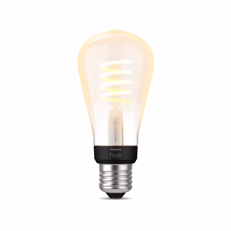 Bombilla inteligente Philips Hue Filament White Ambiance ST64 con Bluetooth, regulable, E27, transparente