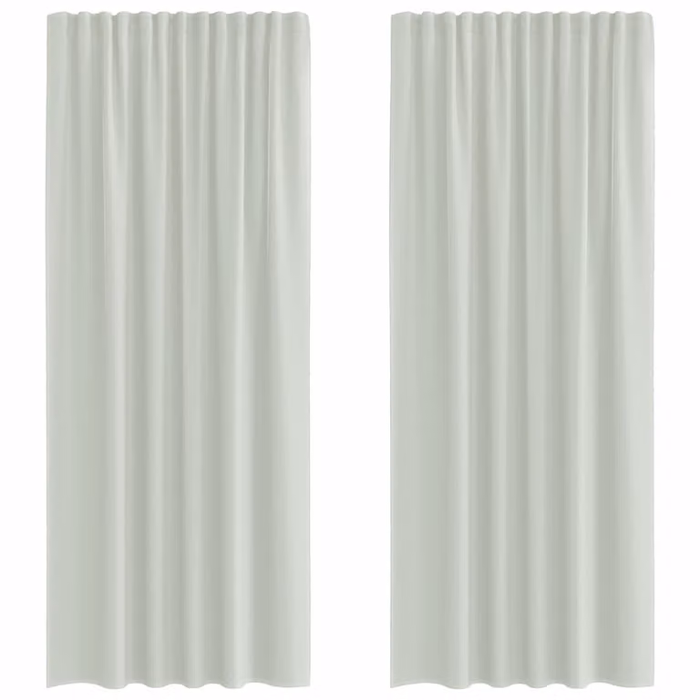 Set de 2 cortinas de voile semi transparentes vidaXL con ojales en gris claro, An/Al: 140 x 225 cm