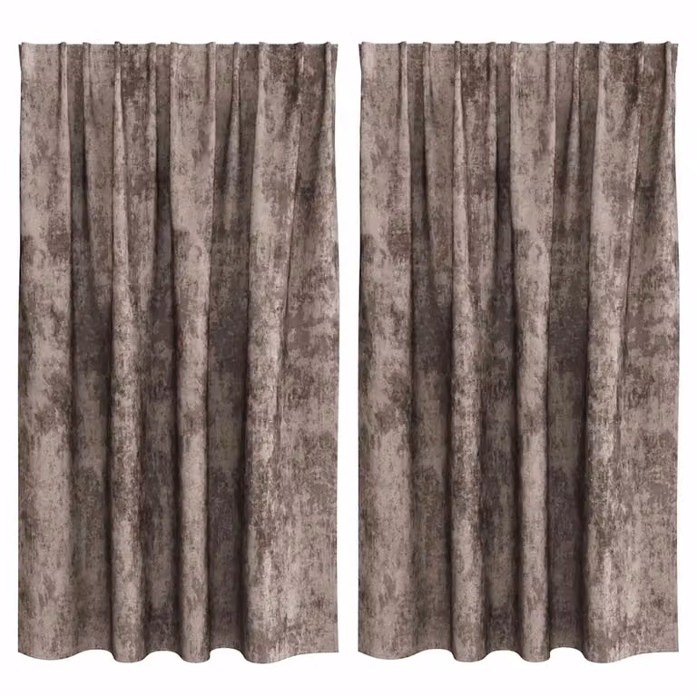 Set de 2 cortinas de terciopelo vidaXL con efecto blackout y aislamiento térmico en color beige, An/Al: 140 x 140 cm