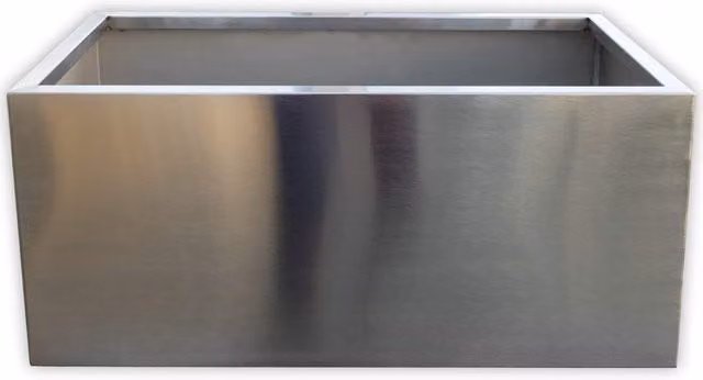 Jardinera de diseño Köhko Viva en acero inoxidable color plata con acabado cepillado mate, An/P/Al: 80 x 36 x 32 cm