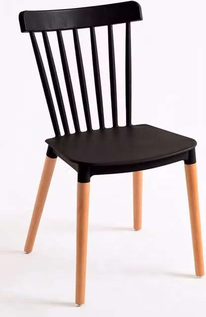 Pack de 4 sillas de comedor Leka en color negro con estilo escandinavo