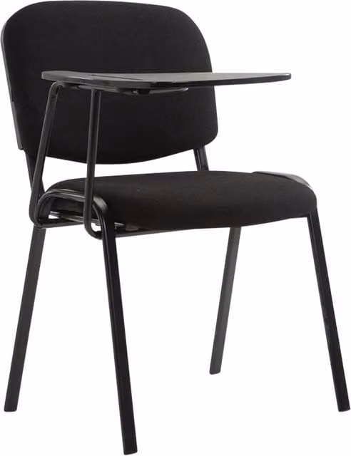 Silla de conferencia Ken de CLP con mesa plegable en tela color negro