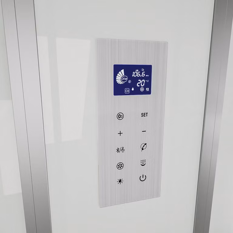 Ducha de vapor con hidromasaje Home Deluxe ALLIN 4IN1 con radio y luz LED, color blanco, rectangular, An/P/Al: 170 x 90 x 5 cm
