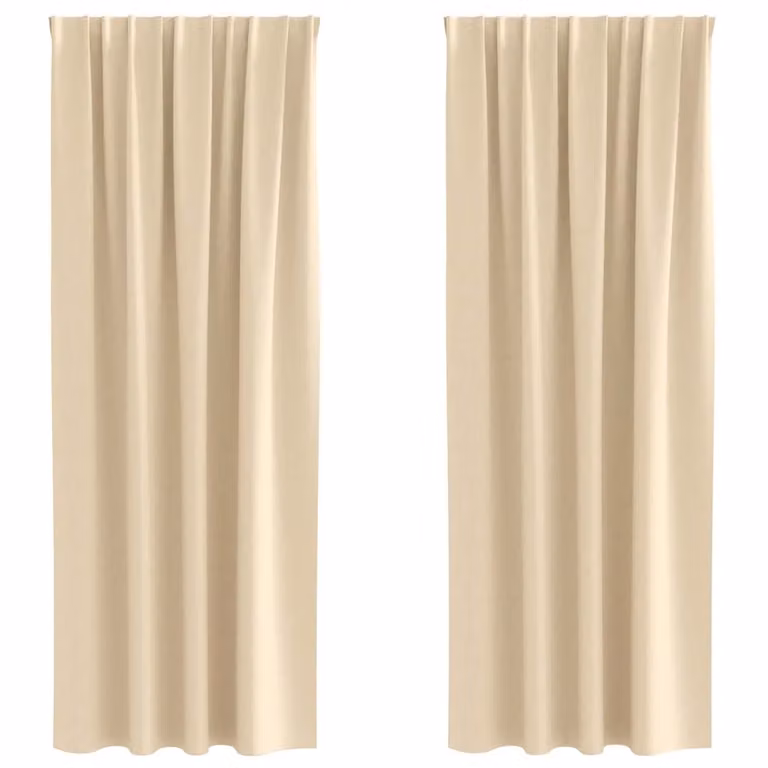 Set de 2 cortinas opacas con anillas vidaXL en color beige de poliéster, An/Al: 140 x 245 cm