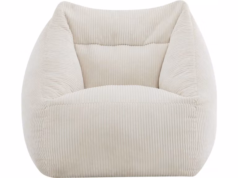 Puf beige de terciopelo y pana Habitat et Jardin An/P/Al: 85 x 85 x 72 cm