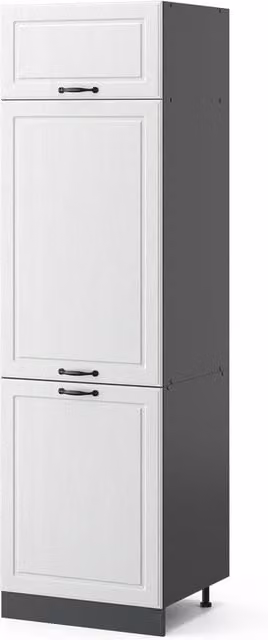 Armario para frigorífico empotrado Vicco R-Line estilo casa de campo, blanco, An: 60 cm, Al: 206,8 cm, P: 57,2 cm