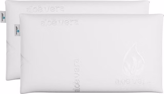 Almohada viscoelástica Nalui Agatha blanca con doble funda y firmeza media
