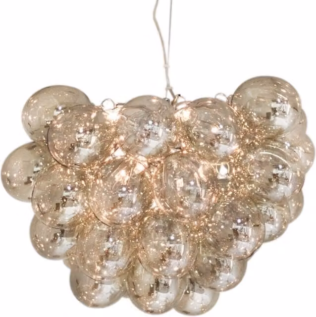 Lámpara colgante Gross de By Rydens con 8 luces G9 en vidrio transparente y metal color plata o dorado/latón