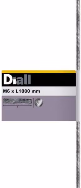 Varilla roscada de acero inoxidable Diall A2-70 color plata, Longitud: 100 cm, Diámetro: 6 mm